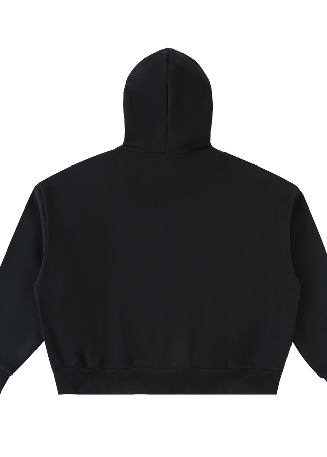 Fleeced Full-Zip Boxy Hoodie
