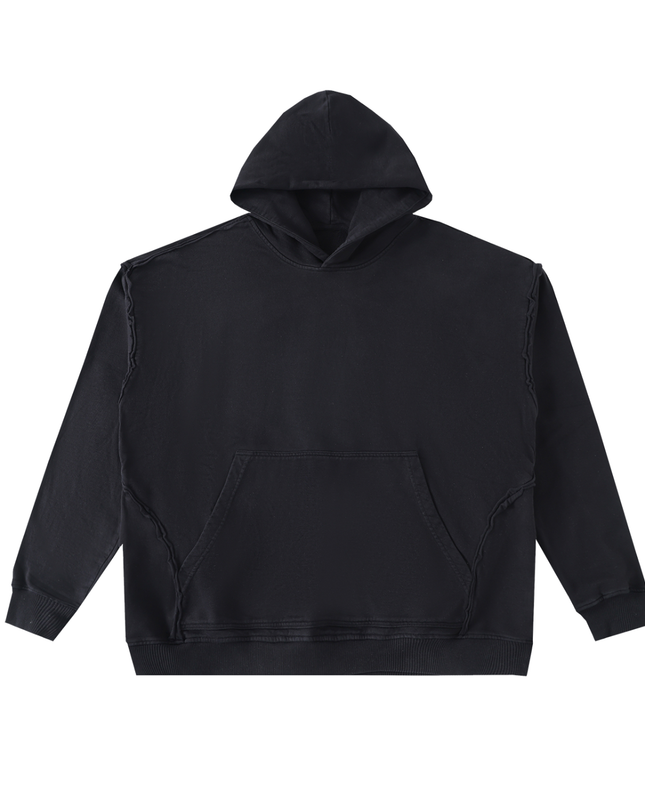 Raw-Seam Enzyme Washed Hoodie