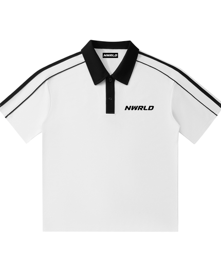 Contrast Collar Short-Sleeve Polo Shirt