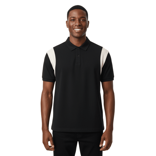 NWRLD CLEAN / Contrast Panel Polo Shirt - NWRLD CLOTHING