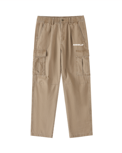 Cotton Elastic-Waist Cargo Pants