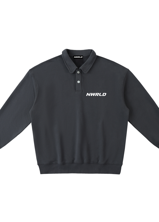 Heavyweight Polo-Collar Sweatshirt