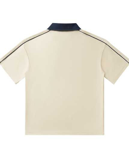 Contrast Collar Short-Sleeve Polo Shirt