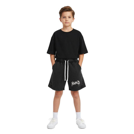 DARK MODE x METAL MANIA / Snow Washed Shorts - NWRLD CLOTHING