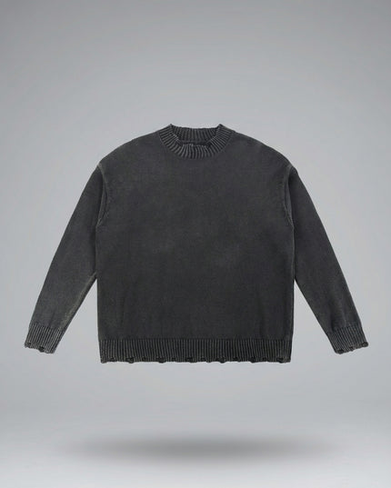 Lay-flat product shot of Vintage Washed Hand-Frayed Sweater
