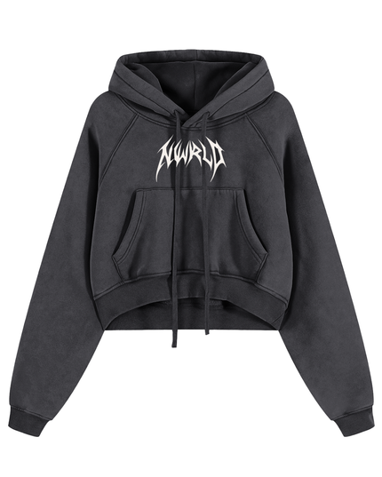 Snow Washed Cropped Hoodie