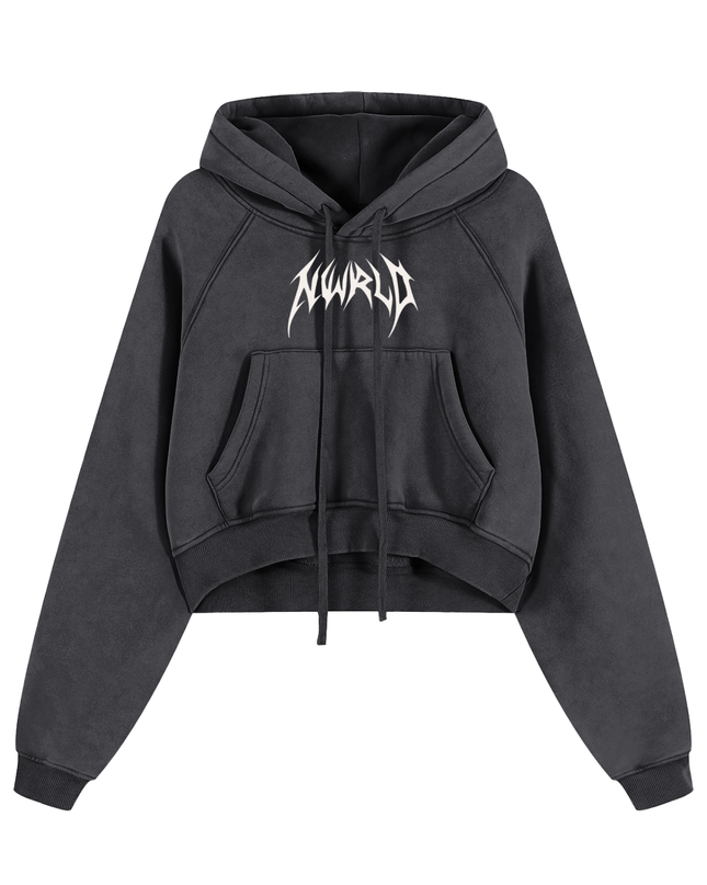 Snow Washed Cropped Hoodie