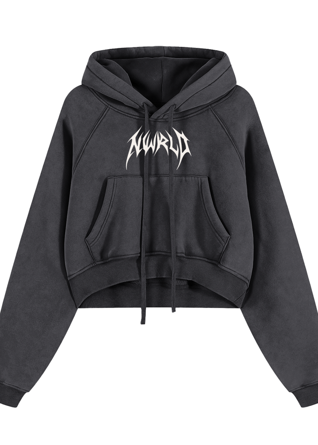 Snow Washed Cropped Hoodie