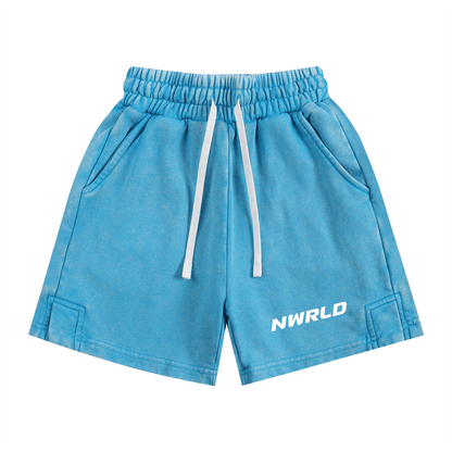 NWRLD ESSENTIALS / Snow Washed Shorts - NWRLD CLOTHING
