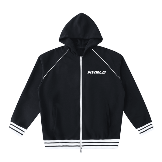 NWRLD ESSENTIAL / Striped Zip-Up Hoodie - NWRLD CLOTHING