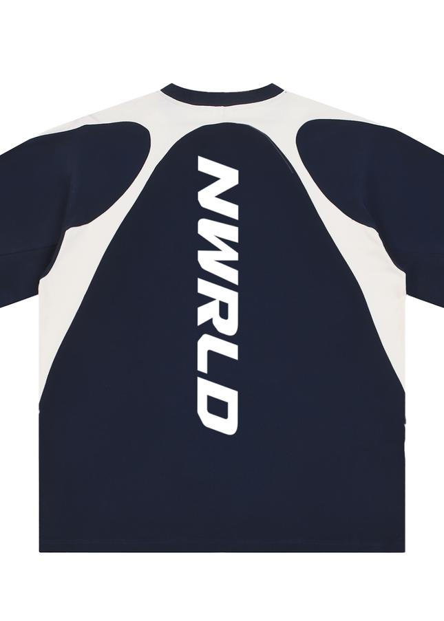 Contrast Panel Cotton T-Shirt