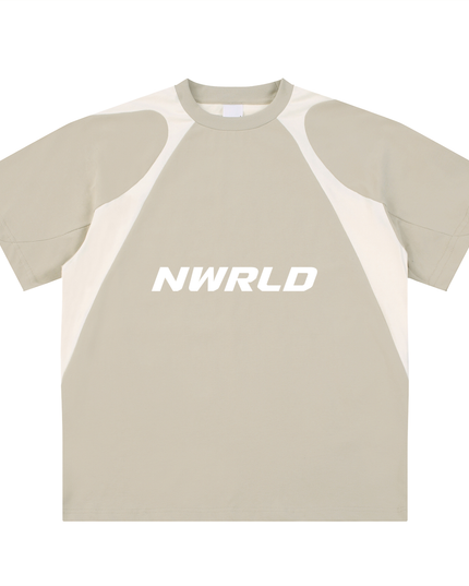 Contrast Panel Cotton T-Shirt