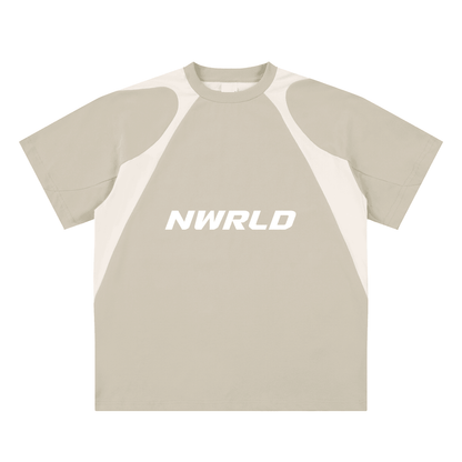 NWRLD ESSENTIALS / Contrast Panel Cotton T-Shirt - NWRLD CLOTHING