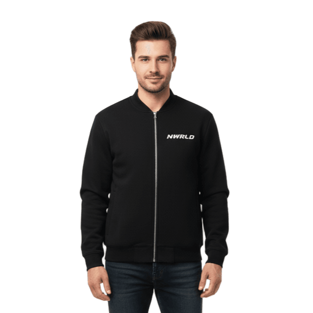NWRLD ESSENTIAL / Zip-Up Varsity Jacket - NWRLD CLOTHING