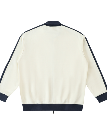 Contrast Trim Stand Collar Jacket