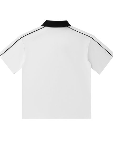 Contrast Collar Short-Sleeve Polo Shirt