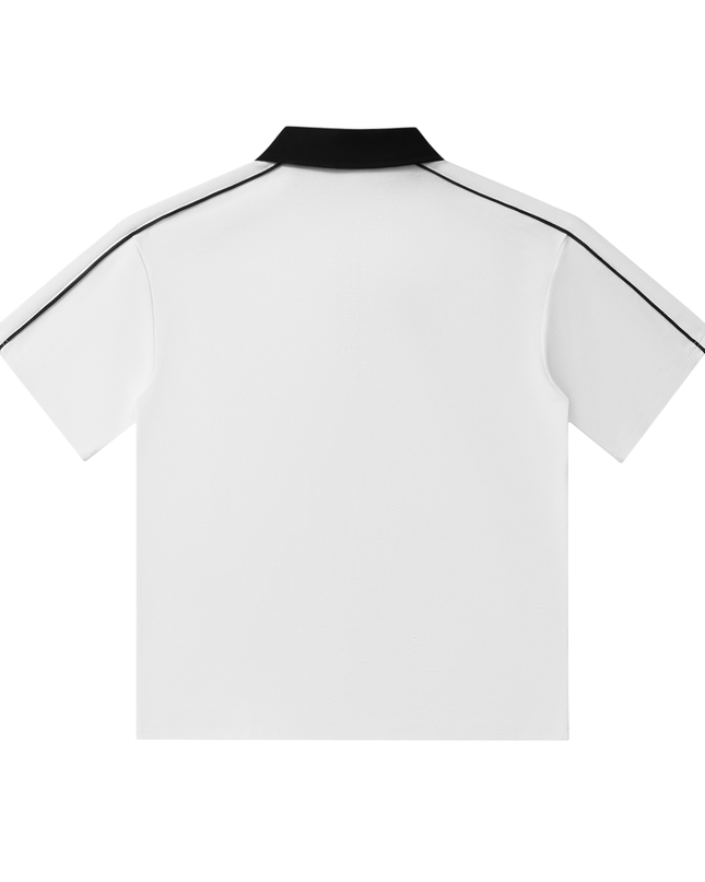 Contrast Collar Short-Sleeve Polo Shirt