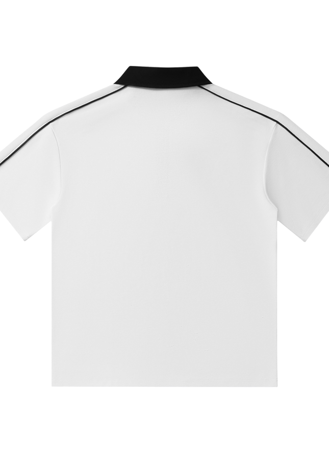Contrast Collar Short-Sleeve Polo Shirt