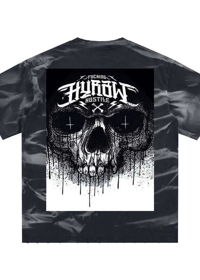 Irregular Stripe Frayed Edge T-Shirt