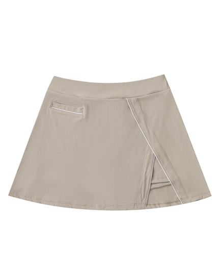 High-Waist Pocketed A-Line Skirt
