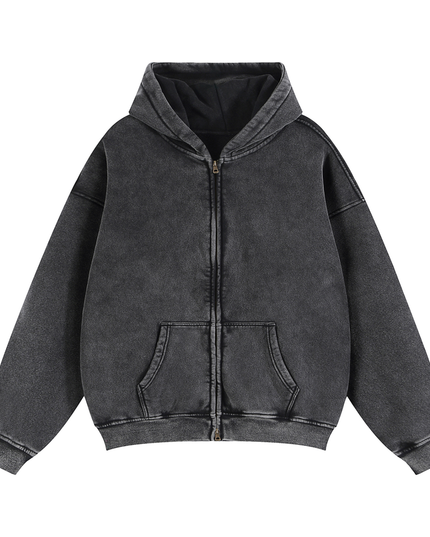 NWRLD 003 / Zip-Through Boxy Fleece Hoodie