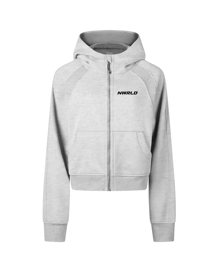 Cropped Zip-Through Hoodie