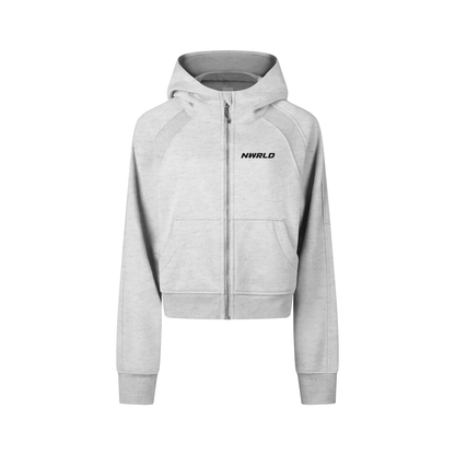 NWRLD ESSENTIALS / Cropped Zip-Through Hoodie - NWRLD CLOTHING