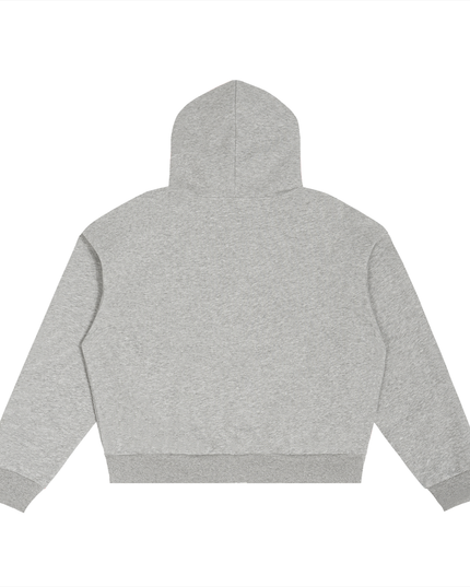 NWRLD 003 / Contrast Plaid Boxy Zip Hoodie