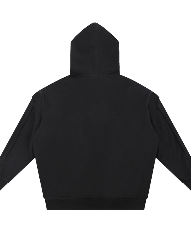 NWRLD 002 Contrast Tape Zip Hoodie