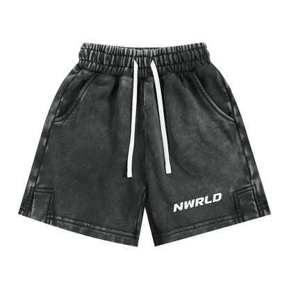 NWRLD ESSENTIALS / Snow Washed Shorts - NWRLD CLOTHING