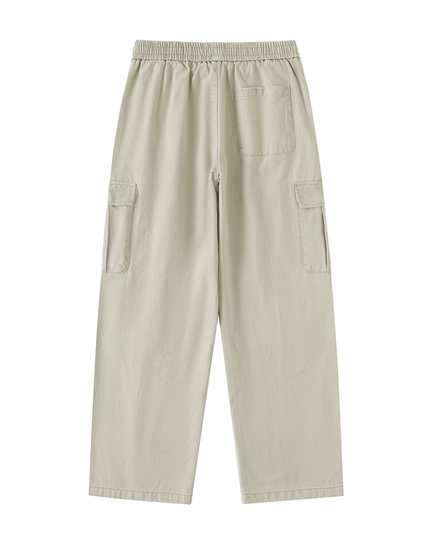 Drawstring Waist Straight-Leg Cargo Pants