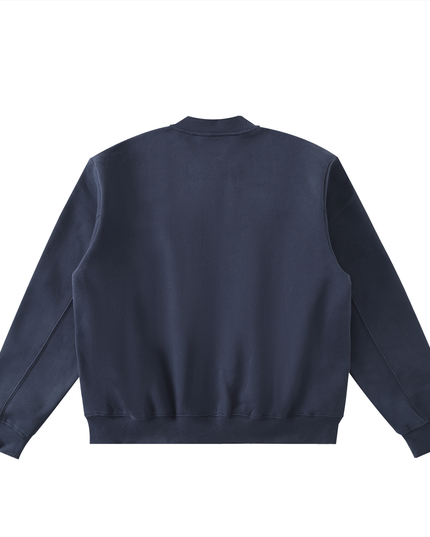 Essential Zip-Up Fleeced Varsity Jacket