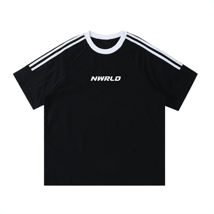 NWRLD ESSENTIALS / Contrast Tape Crewneck T-Shirt - NWRLD CLOTHING