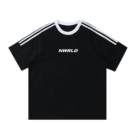 NWRLD ESSENTIALS / Contrast Tape Crewneck T-Shirt - NWRLD CLOTHING