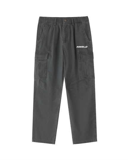 Cotton Elastic-Waist Cargo Pants