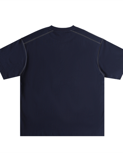Oversized Contrast-Stitched Cotton Tee