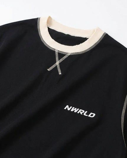 Detail shot of Contrast-Stitched Cotton T-Shirt