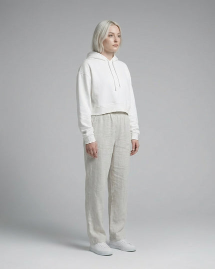 Model wearing Essential Cropped Hoodie