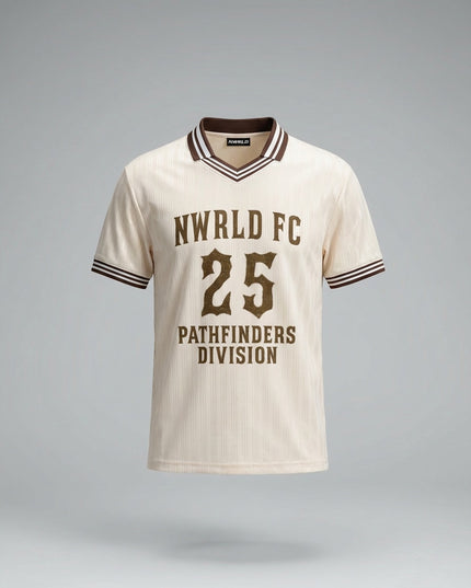 Lay-flat product shot of NWRLD 002 Pathfinders Football T-Shirt