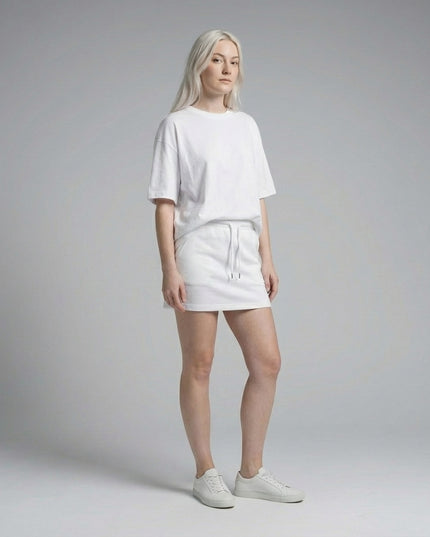 Model wearing Essential Drawstring Skirt