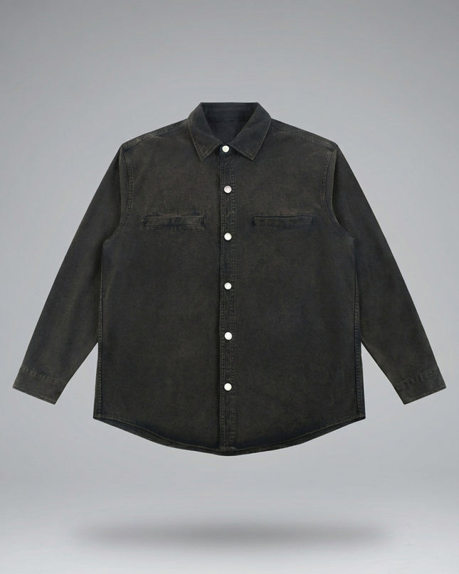 Lay-flat product shot of Denim Vintage Washed Heavyweight Jacket